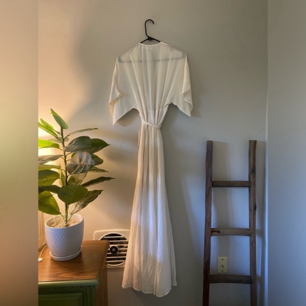 NWT Reformation Ivory White Winslow Wrap Maxi Bridal Wedding Dress size S - Picture 10 of 15